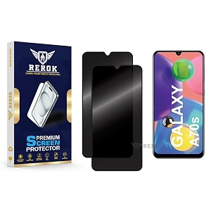 anti-spy privacy tempered glass screen protector compatible with samsung galaxy a70s pack of 2  edge-to-edge 9h hardness case friendly easy installation kit