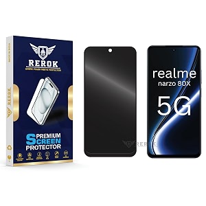 anti-spy privacy tempered glass screen protector compatible with realme narzo 80x 5g pack of 1  edge-to-edge 9h hardness case friendly easy installation kit