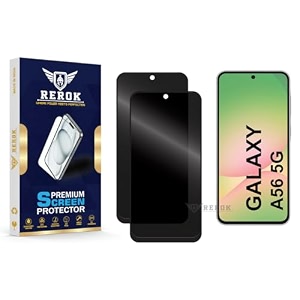 anti-spy privacy tempered glass screen protector compatible with samsung galaxy a56 5g pack of 2  edge-to-edge 9h hardness case friendly easy installation kit