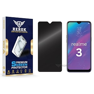 anti-spy privacy tempered glass screen protector compatible with realme 3 pack of 1  edge-to-edge 9h hardness case friendly easy installation kit