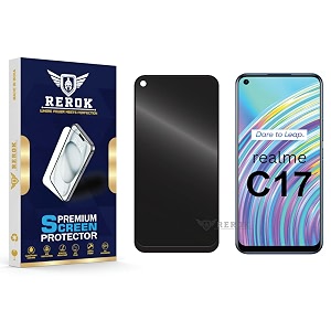 anti-spy privacy tempered glass screen protector compatible with realme c17 pack of 1  edge-to-edge 9h hardness case friendly easy installation kit