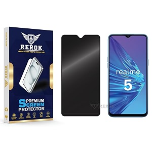 anti-spy privacy tempered glass screen protector compatible with realme 5 pack of 1  edge-to-edge 9h hardness case friendly easy installation kit