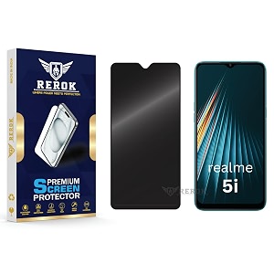 anti-spy privacy tempered glass screen protector compatible with realme 5i pack of 1  edge-to-edge 9h hardness case friendly easy installation kit
