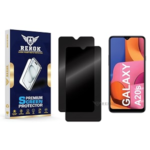 anti-spy privacy tempered glass screen protector compatible with samsung galaxy a20s pack of 2  edge-to-edge 9h hardness case friendly easy installation kit