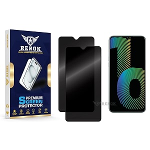 anti-spy privacy tempered glass screen protector compatible with realme narzo 10 pack of 2  edge-to-edge 9h hardness case friendly easy installation kit