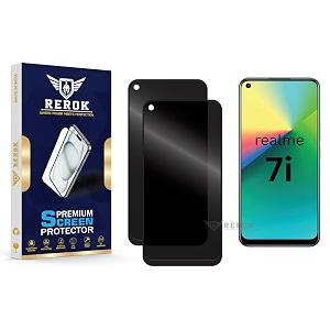 anti-spy privacy tempered glass screen protector compatible with realme 7i pack of 2  edge-to-edge 9h hardness case friendly easy installation kit