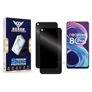 anti-spy privacy tempered glass screen protector compatible with realme 8 pro pack of 2  edge-to-edge 9h hardness case friendly easy installation kit