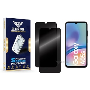 anti-spy privacy tempered glass screen protector compatible with samsung galaxy a05s pack of 2  edge-to-edge 9h hardness case friendly easy installation kit
