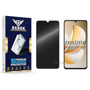 anti-spy privacy tempered glass screen protector compatible with realme narzo 80 lite pack of 1  edge-to-edge 9h hardness case friendly easy installation kit