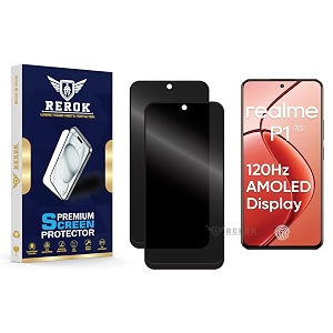 anti-spy privacy tempered glass screen protector compatible with realme p1 5g pack of 2  edge-to-edge 9h hardness case friendly easy installation kit