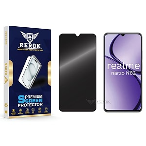 anti-spy privacy tempered glass screen protector compatible with realme narzo n63 pack of 1  edge-to-edge 9h hardness case friendly easy installation kit
