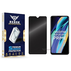 anti-spy privacy tempered glass screen protector compatible with realme narzo 50a prime pack of 1  edge-to-edge 9h hardness case friendly easy installation kit