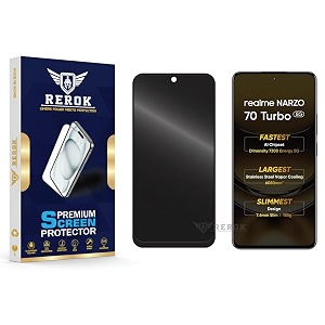 anti-spy privacy tempered glass screen protector compatible with realme narzo 70 turbo 5g pack of 1  edge-to-edge 9h hardness case friendly easy installation kit