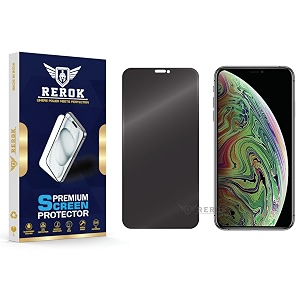 anti-spy privacy tempered glass screen protector for iphone xs max pack of 1  hd clarity edge-to-edge coverage scratch resistant case friendly with easy installation kit