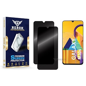 anti-spy privacy tempered glass screen protector compatible with samsung galaxy m30s pack of 2  edge-to-edge 9h hardness case friendly easy installation kit