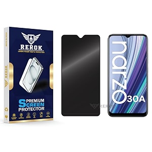 anti-spy privacy tempered glass screen protector compatible with realme narzo 30a pack of 1  edge-to-edge 9h hardness case friendly easy installation kit