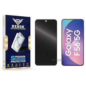 anti-spy privacy tempered glass screen protector compatible with samsung galaxy f56 pack of 1  edge-to-edge 9h hardness case friendly easy installation kit