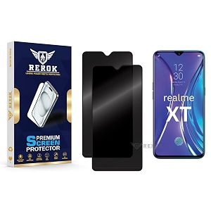 anti-spy privacy tempered glass screen protector compatible with realme xt pack of 2  edge-to-edge 9h hardness case friendly easy installation kit