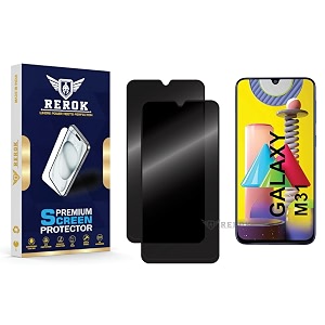 anti-spy privacy tempered glass screen protector compatible with samsung galaxy m31 pack of 2  edge-to-edge 9h hardness case friendly easy installation kit