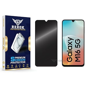 anti-spy privacy tempered glass screen protector compatible with samsung galaxy m16 5g pack of 1  edge-to-edge 9h hardness case friendly easy installation kit