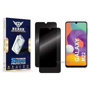 anti-spy privacy tempered glass screen protector compatible with samsung galaxy m22 pack of 2  edge-to-edge 9h hardness case friendly easy installation kit