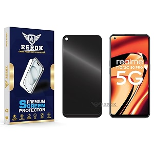anti-spy privacy tempered glass screen protector compatible with realme narzo 50 pro pack of 1  edge-to-edge 9h hardness case friendly easy installation kit