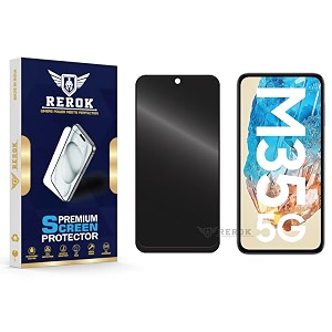 anti-spy privacy tempered glass screen protector compatible with samsung galaxy m35 pack of 1  edge-to-edge 9h hardness case friendly easy installation kit