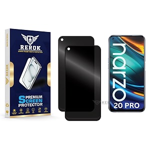 anti-spy privacy tempered glass screen protector compatible with realme narzo 20 pro pack of 2  edge-to-edge 9h hardness case friendly easy installation kit