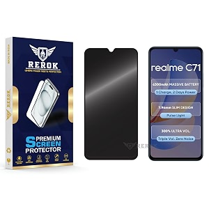 anti-spy privacy tempered glass screen protector compatible with realme c71 pack of 1  edge-to-edge 9h hardness case friendly easy installation kit