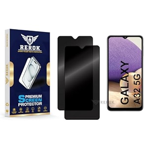 anti-spy privacy tempered glass screen protector compatible with samsung galaxy a32 5g pack of 2  edge-to-edge 9h hardness case friendly easy installation kit