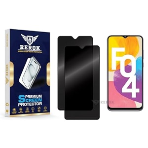 anti-spy privacy tempered glass screen protector compatible with samsung galaxy f04 pack of 2  edge-to-edge 9h hardness case friendly easy installation kit