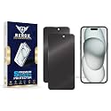 Anti-Spy Privacy Tempered Glass Screen Protector for iPhone 15 Plus [Pack of 2] | HD Clarity, Edge-to-Edge Coverage, Scratch Resistant, Case Friendly with Easy Installation Kit.