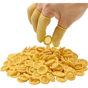 anti-static esd latex finger cots reusable rubber fingertips protective finger gloves pack of 50 pcs yellow