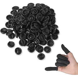 anti-static esd latex finger cots black pack of 50 pcs