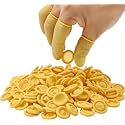 Anti-Static ESD Latex Finger Cots, Reusable Rubber Fingertips Protective Finger Gloves (Pack of 500 Pcs, Yellow)