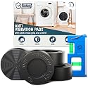 Anti Vibration Pads for Washing Machine with Tank Tread Grip™ - 8 Pack + Level - Fits MOST Round Feet up to 1.75” - Stops Washer Dryer from Moving - Rubber Antivibration Stabilizer for Leveling Washer