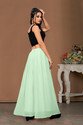 Anti Wrinkle Designer Flared Women Light Green