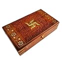 Exquisitely Hand Brass-Filled Wooden OM Box for Good Luck| Jewellery Box(10x6,Art Deco)