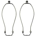 Antique Brass 10 Inch Lamp Shade Holder Kit with Finial Caps, 2 Set - Heavy Duty Harp Holder for Table and Floor Lamps