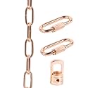 Antique Brass Pendant Chain for Light Fixture, Mirror or Picture Suspension - Multiple Specifications (Rose Gold, 24)