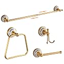 Antique Bronze Bathroom Hardware Set,Adjustable Towel Rack, Toilet Roll Paper Holder,Hand Towel Holder,Hook, Bathroom Accessories Set Wall Mounted,Porcelain Design