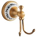 Antique Bronze Brass Bath Towel Hooks, Wall Mounted Bathroom Hardware Accessories,Porcelain Design