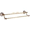 Antique Bronze Brass Double Towel Bar,Adjustable 15.5 to 27.5 Inch Bath Towel Bar Rack for Bathroom Towel Holder, Wall Mounted Bathroom Hardware Accessories,Porcelain Design