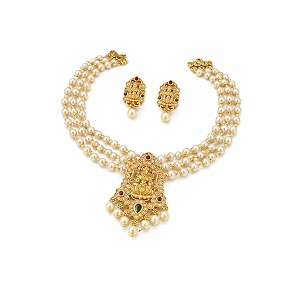 antique gold plated temple jewellery necklace set with earrings for women traditional indian bridal necklace set south indian choker haram style jewellery set ethnic wedding for women