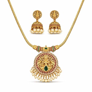 antique gold plated temple jewellery necklace set with earrings for women traditional indian bridal necklace set south indian choker haram style jewellery set ethnic wedding for women