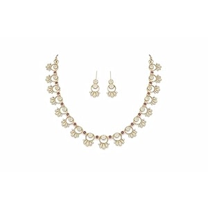 antique gold plated temple jewellery necklace set with earrings for women traditional indian bridal necklace set south indian choker haram style jewellery set ethnic wedding for women