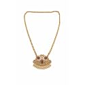 Antique Gold Plated Temple Jewellery Necklace Set with Earrings for Women, Traditional Indian Bridal Necklace Set, South Indian Choker Haram Style Jewellery Set, Ethnic Wedding for Women
