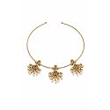 Antique Gold Plated Temple Jewellery Necklace Set with Earrings for Women, Traditional Indian Bridal Necklace Set, South Indian Choker Haram Style Jewellery Set, Ethnic Wedding for Women