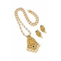 Antique Gold Plated Temple Jewellery Necklace Set with Earrings for Women, Traditional Indian Bridal Necklace Set, South Indian Choker Haram Style Jewellery Set, Ethnic Wedding for Women