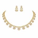 Antique Gold Plated Temple Jewellery Necklace Set with Earrings for Women, Traditional Indian Bridal Necklace Set, South Indian Choker Haram Style Jewellery Set, Ethnic Wedding for Women